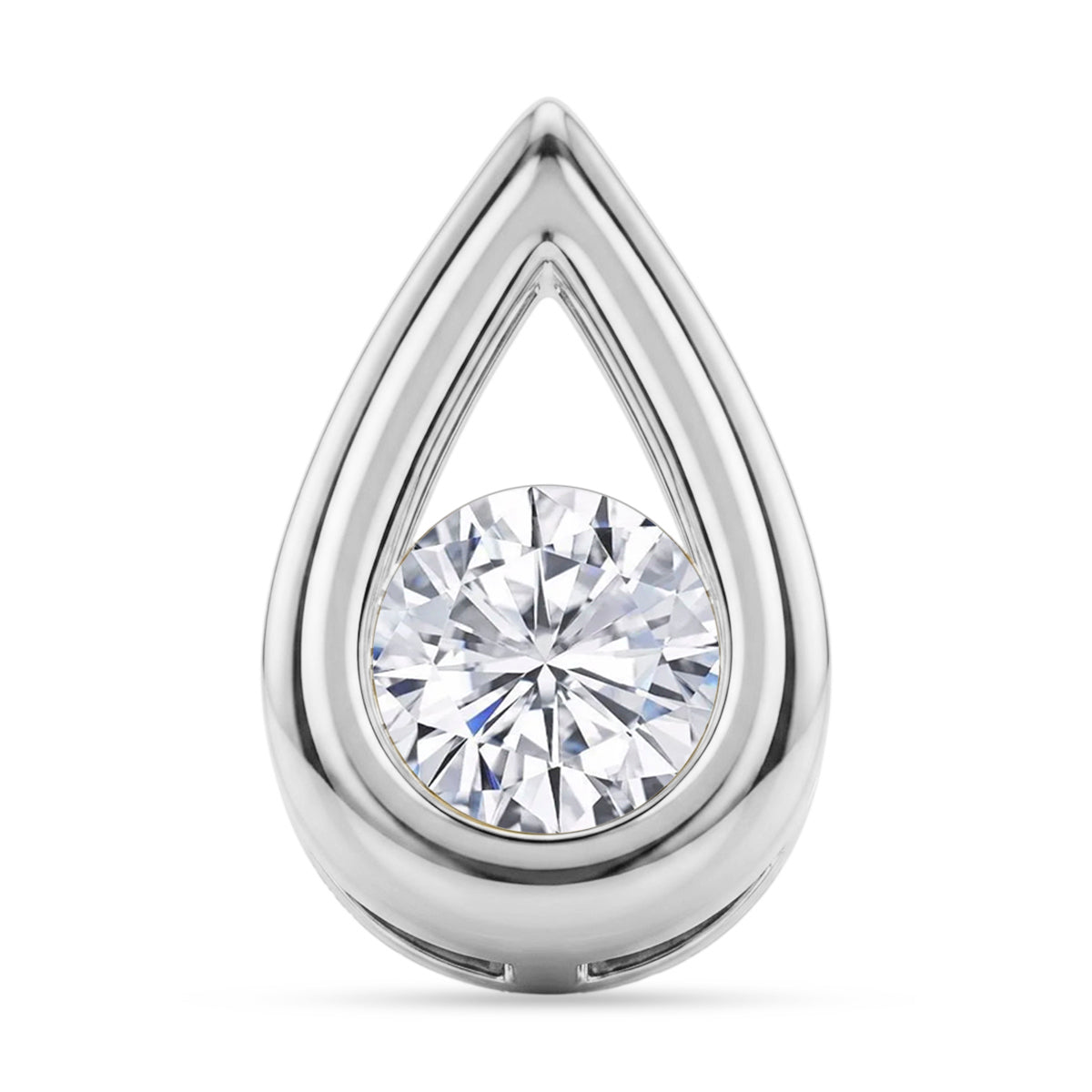 D'Joy - GRA Certified Moissanite Solitaire Pendant in Rhodium Overlay Sterling Silver V32513510 0