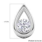 D'Joy - GRA Certified Moissanite Solitaire Pendant in Rhodium Overlay Sterling Silver