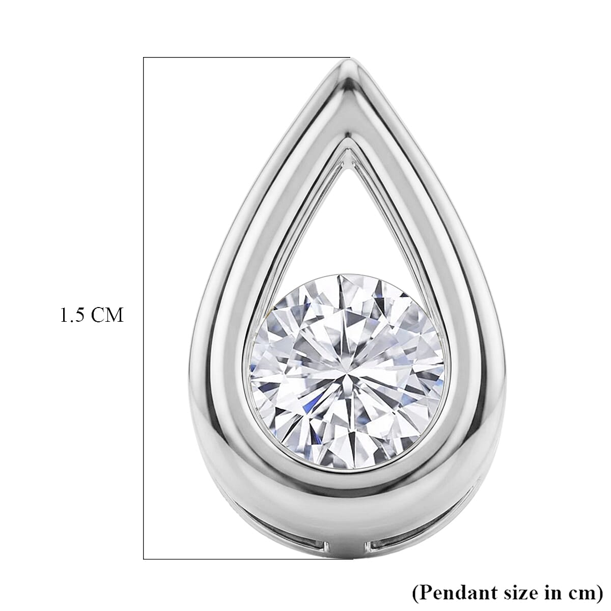 D'Joy - GRA Certified Moissanite Solitaire Pendant in Rhodium Overlay Sterling Silver V32513510 8