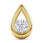 D'Joy - GRA Certified Moissanite Solitaire Pendant in Yellow Gold Plated Sterling Silver