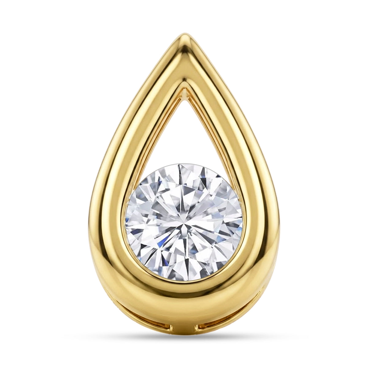 D'Joy - GRA Certified Moissanite Solitaire Pendant in Yellow Gold Plated Sterling Silver 8613771 3