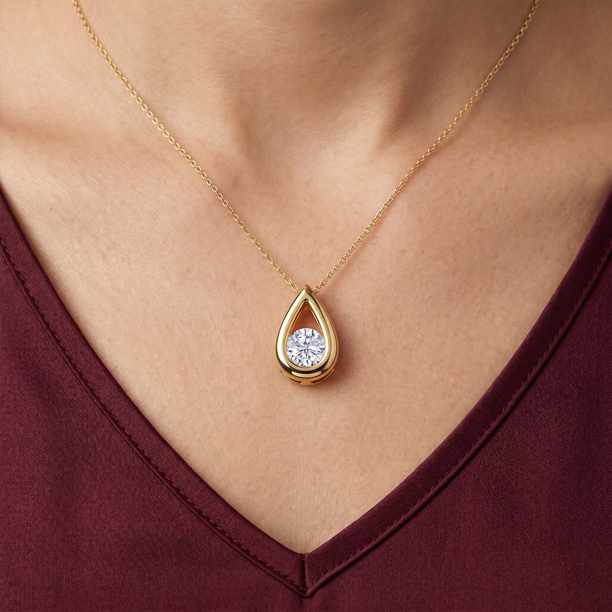 D'Joy - GRA Certified Moissanite Solitaire Pendant in Yellow Gold Plated Sterling Silver 8613771 4