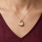 D'Joy - GRA Certified Moissanite Solitaire Pendant in Yellow Gold Plated Sterling Silver