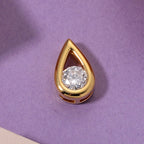 D'Joy - GRA Certified Moissanite Solitaire Pendant in Yellow Gold Plated Sterling Silver_8613771_2