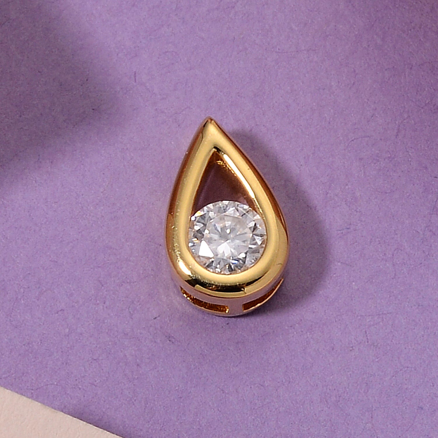 D'Joy - GRA Certified Moissanite Solitaire Pendant in Yellow Gold Plated Sterling Silver 8613771 5