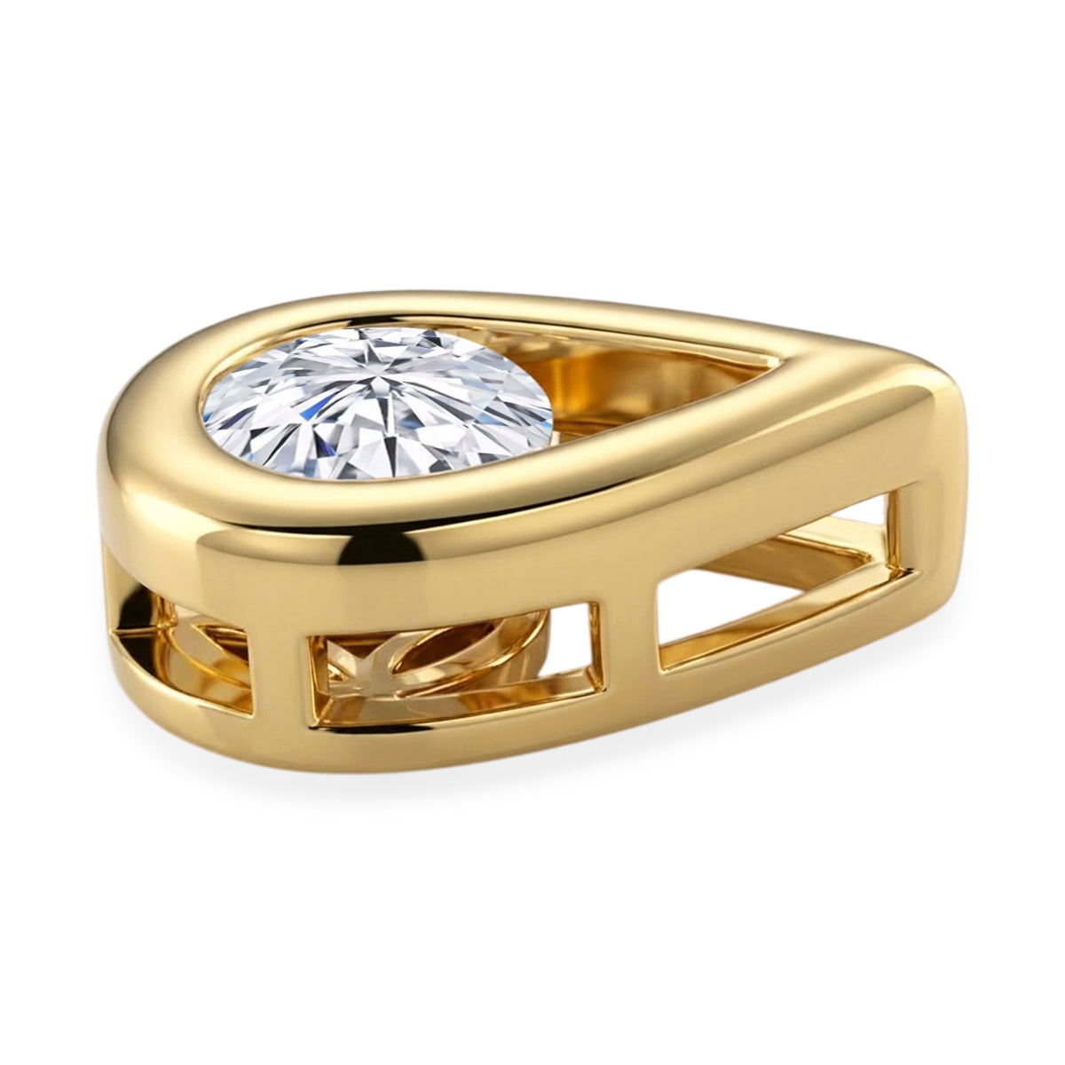 D'Joy - GRA Certified Moissanite Solitaire Pendant in Yellow Gold Plated Sterling Silver 8613771 6