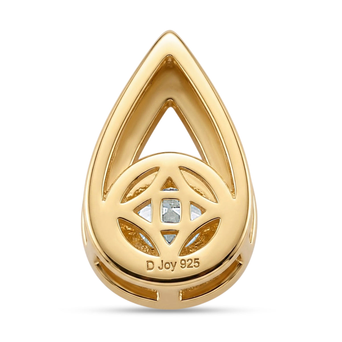 D'Joy - GRA Certified Moissanite Solitaire Pendant in Yellow Gold Plated Sterling Silver 8613771 7