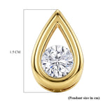 D'Joy - GRA Certified Moissanite Solitaire Pendant in Yellow Gold Plated Sterling Silver