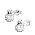 D'Joy - GRA Certified Moissanite Solitaire Stud Push Post Earring in Rhodium Overlay Sterling Silver_8613772
