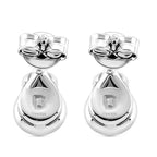 D'Joy - GRA Certified Moissanite Solitaire Stud Push Post Earring in Rhodium Overlay Sterling Silver_8613772_4