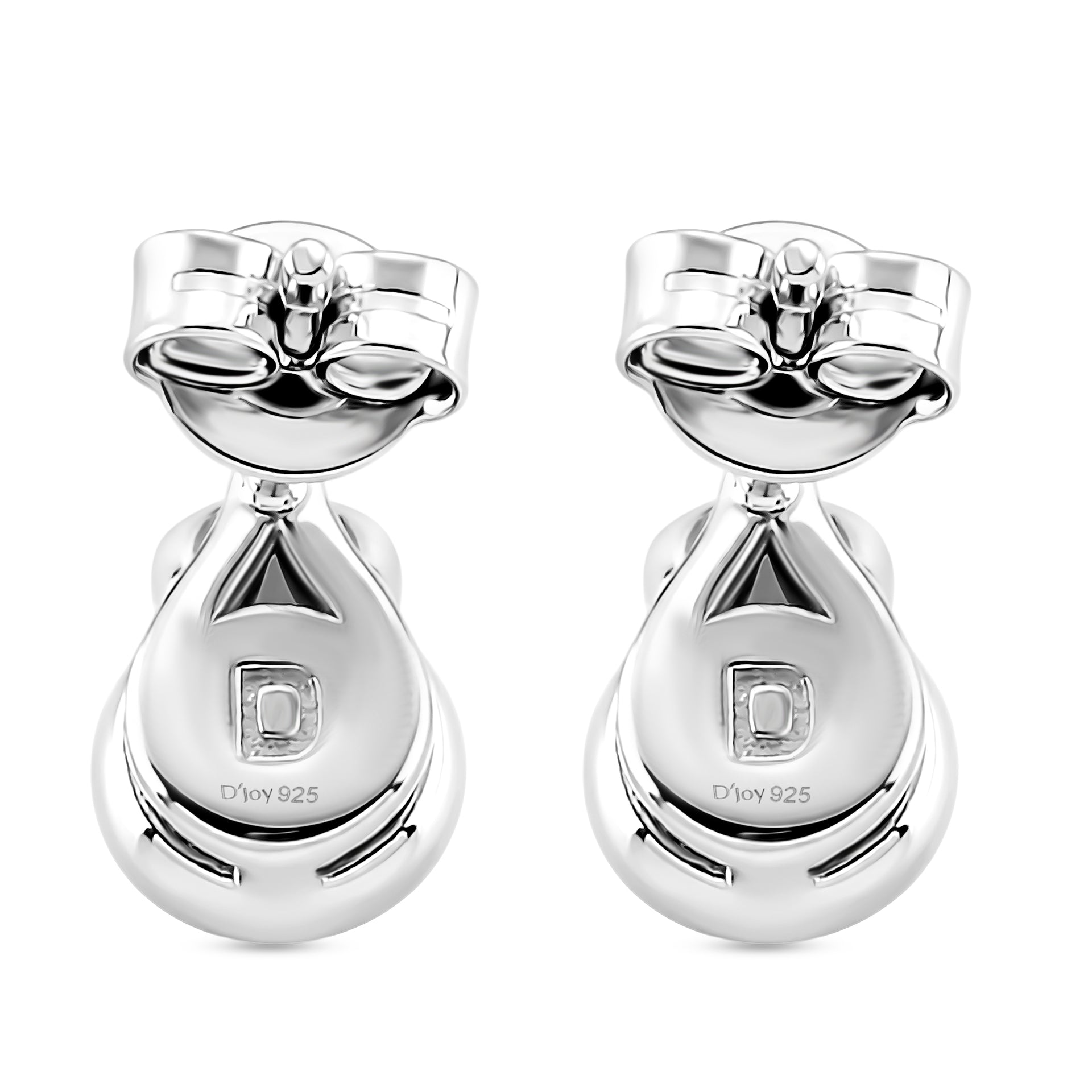 D'Joy - GRA Certified Moissanite Solitaire Stud Push Post Earring in Rhodium Overlay Sterling Silver 8613772 5