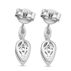 D'Joy - GRA Certified Moissanite Dangling Earring with Push Back in Rhodium Overlay Sterling Silver 1.06 Ct._8613829_4