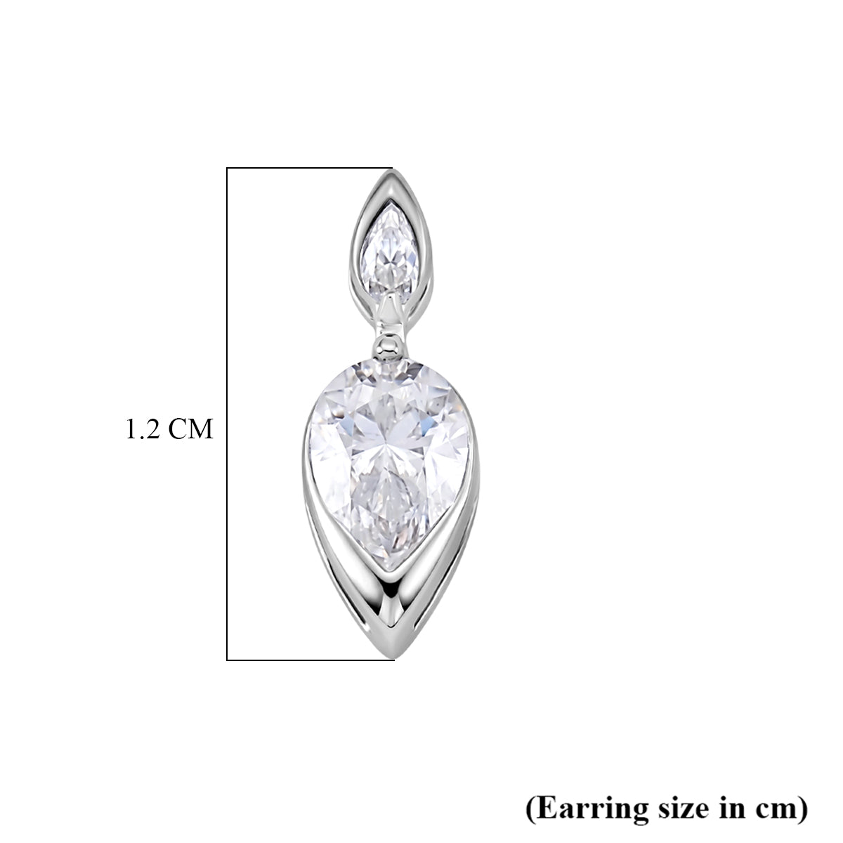 D'Joy - GRA Certified Moissanite Dangling Earring with Push Back in Rhodium Overlay Sterling Silver 1.06 Ct. 8613829 6