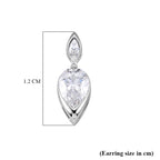 D'Joy - GRA Certified Moissanite Dangling Earring with Push Back in Rhodium Overlay Sterling Silver 1.06 Ct._8613829_5