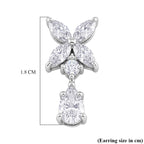D'Joy - GRA Certified Moissanite Floral Drop Earring with Push Back in Rhodium Overlay Sterling Silver 2.48 Ct._8613830_5