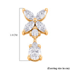 D'Joy - GRA Certified Moissanite Floral Drop Earring with Push Back in Yellow Gold Plated Sterling Silver 2.48 Ct._8613831_5