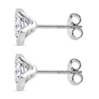 D'Joy - GRA Certified (D-VVS1) Moissanite Solitaire Stud Push Post Earring in Rhodium Overlay Sterling Silver 2.00 Ct._8613832_3