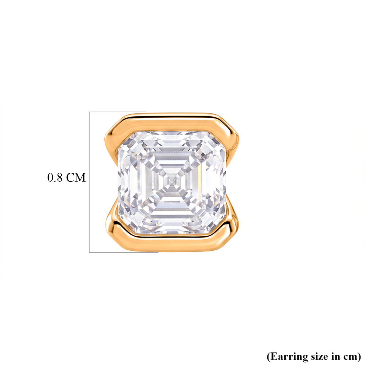 D'Joy - GRA Certified (D-VVS1) Moissanite Solitaire Stud Push Post Earring in Yellow Gold Plated Sterling Silver 2.00 Ct. V32532323 6