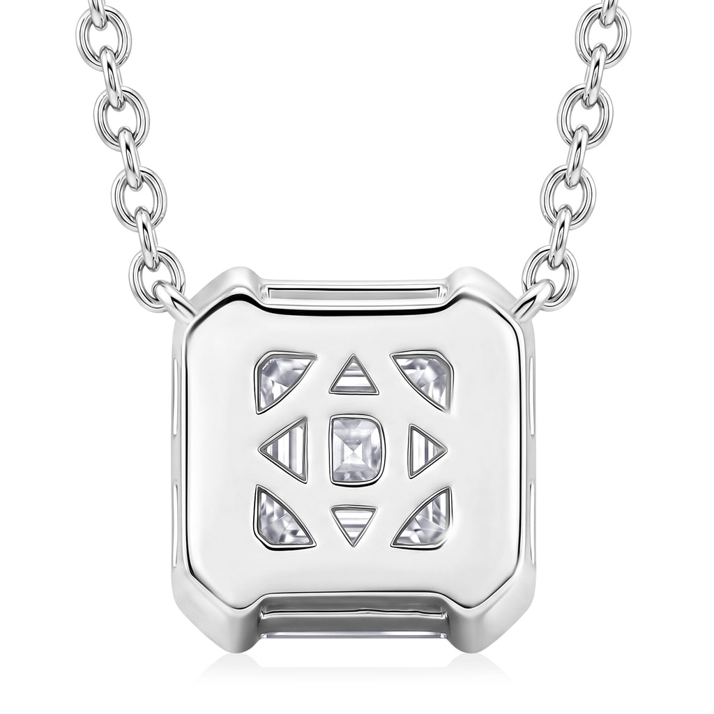 D'Joy - GRA Certified Moissanite Solitaire Necklace (Size - 18) in Rhodium Overlay Sterling Silver 2.00 Ct._8613889_4