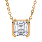 D'Joy - GRA Certified Moissanite Solitaire Necklace (Size - 18) in Yellow Gold Plated Sterling Silver 2.00 Ct._8613890