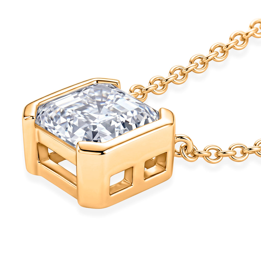 D'Joy - GRA Certified Moissanite Solitaire Necklace (Size - 18) in Yellow Gold Plated Sterling Silver 2.00 Ct._8613890_3