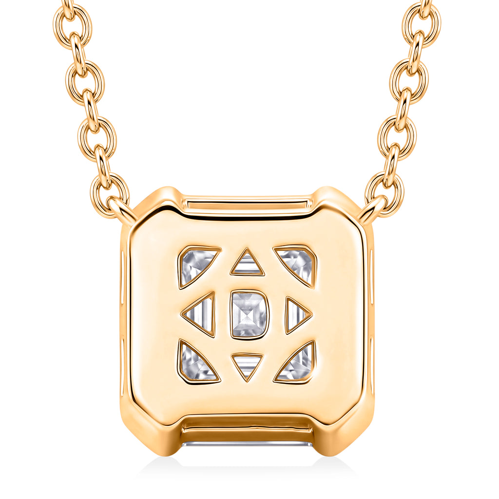 D'Joy - GRA Certified Moissanite Solitaire Necklace (Size - 18) in Yellow Gold Plated Sterling Silver 2.00 Ct._8613890_4