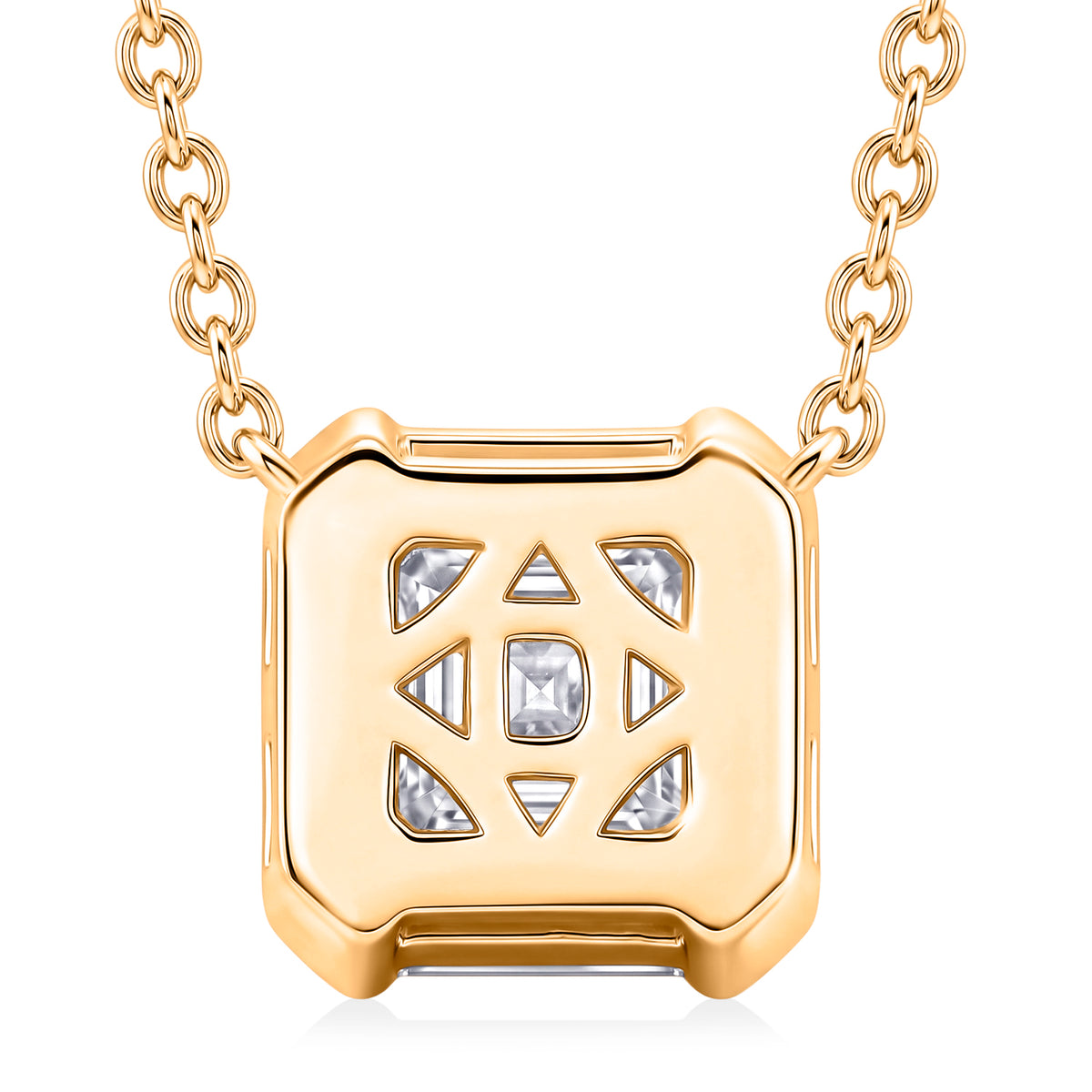D'Joy - GRA Certified Moissanite Solitaire Necklace (Size - 18) in Yellow Gold Plated Sterling Silver 2.00 Ct. V32533459 5