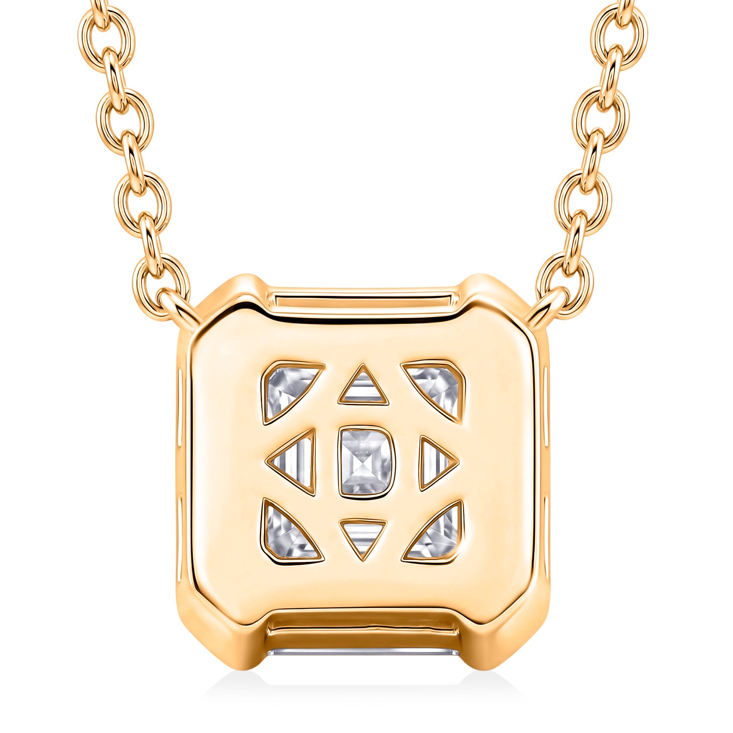 D'Joy - GRA Certified Moissanite Solitaire Necklace (Size - 18) in Yellow Gold Plated Sterling Silver 2.00 Ct. V32533459 5