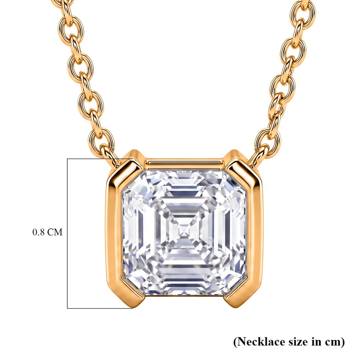 D'Joy - GRA Certified Moissanite Solitaire Necklace (Size - 18) in Yellow Gold Plated Sterling Silver 2.00 Ct. V32533459 7