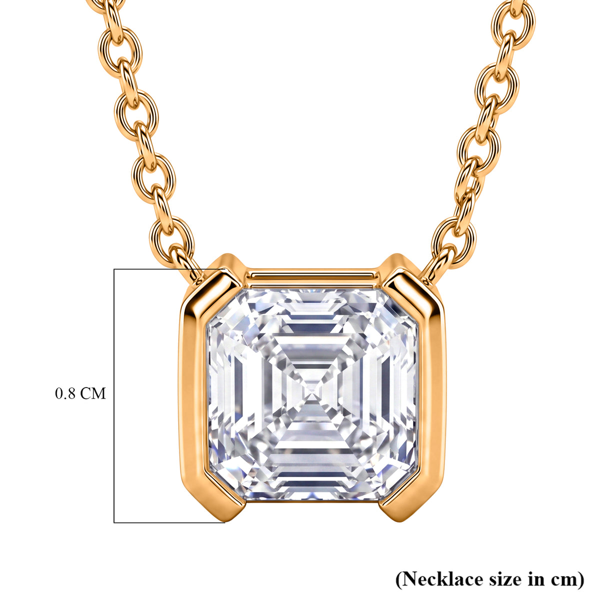 D'Joy - GRA Certified Moissanite Solitaire Necklace (Size - 18) in Yellow Gold Plated Sterling Silver 2.00 Ct. V32533459 7