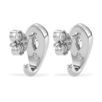 D'Joy - GRA Certified Moissanite Solitaire Stud Push Post Earring in Rhodium Overlay Sterling Silver_8613891_3