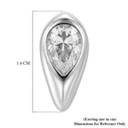 D'Joy - GRA Certified Moissanite Solitaire Stud Push Post Earring in Rhodium Overlay Sterling Silver_8613891_4