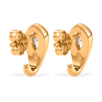 D'Joy - GRA Certified Moissanite Solitaire Stud Push Post Earring in Yellow Gold Plated Sterling Silver_8613892_3