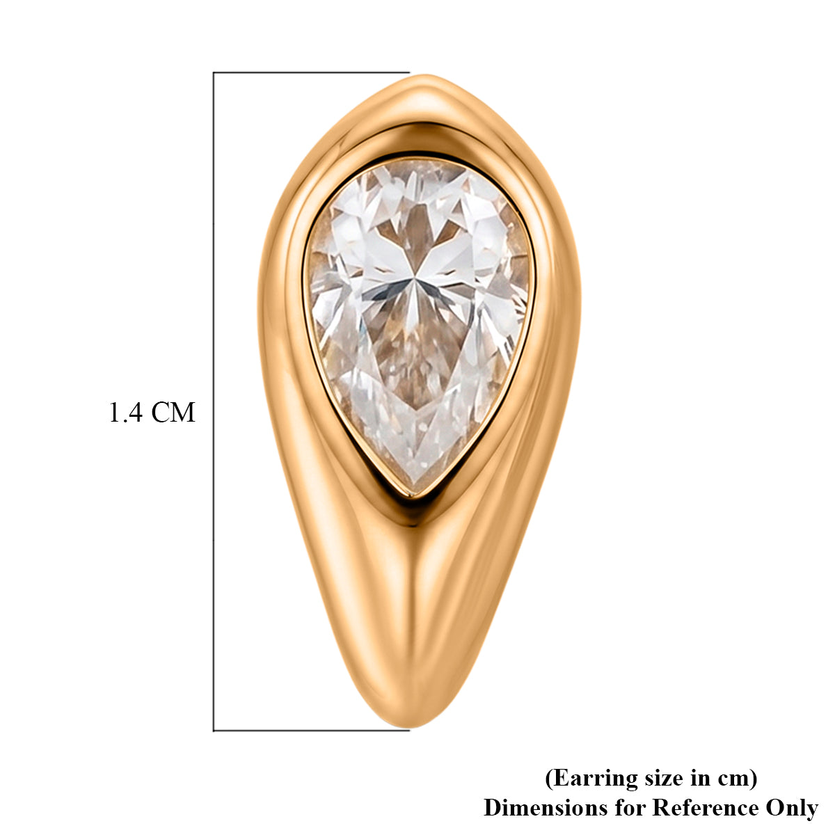 D'Joy - GRA Certified Moissanite Solitaire Stud Push Post Earring in Yellow Gold Plated Sterling Silver V32519333 5