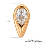 D'Joy - GRA Certified Moissanite Solitaire Stud Push Post Earring in Yellow Gold Plated Sterling Silver_8613892_4