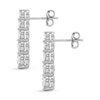 D'Joy - GRA Certified (D-VVS1) Moissanite Graduated Earring with Push Back in Rhodium Overlay Sterling Silver 2.57 Ct._8613911_3