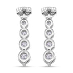 D'Joy - GRA Certified (D-VVS1) Moissanite Graduated Earring with Push Back in Rhodium Overlay Sterling Silver 2.57 Ct._8613911_4