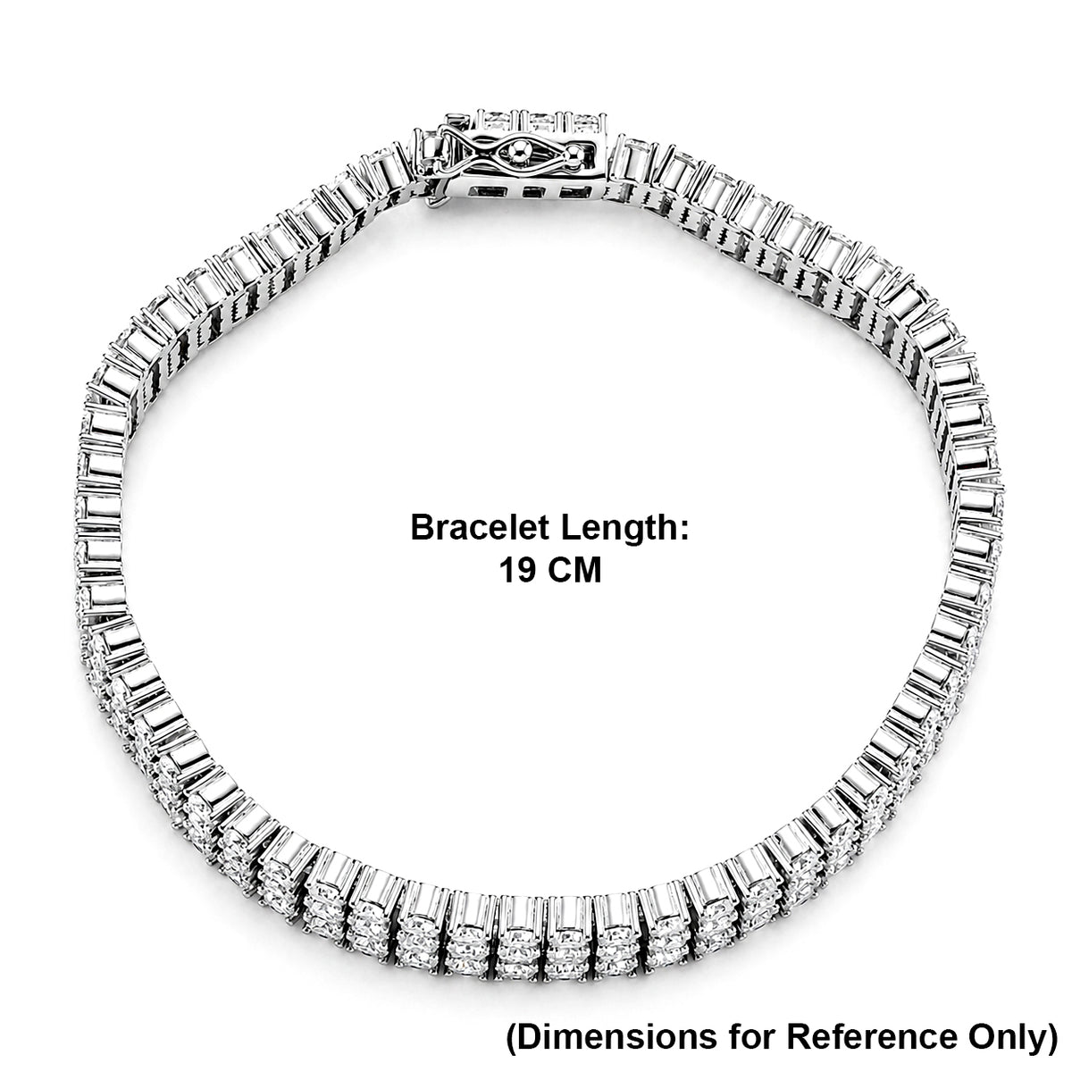 D'Joy - GRA Certified Moissanite Tennis Bracelet (Size - 7.5) in Rhodium Overlay Sterling Silver 18.80 Ct, Silver Wt. 32.00 Gms V32523924 5
