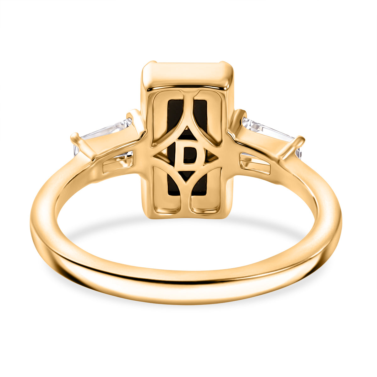 D'Joy - Ammolite &amp; Moissanite Trilogy Ring in 18K Vermeil Yellow Gold Plated Sterling Silver 2.10 Ct. 8614335 5