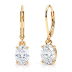 D'Joy - GRA Certified (D-VVS1) Moissanite Solitaire Drop Earring with Lever Back in Yellow Gold Plated Sterling Silver 1.88 Ct._8614375