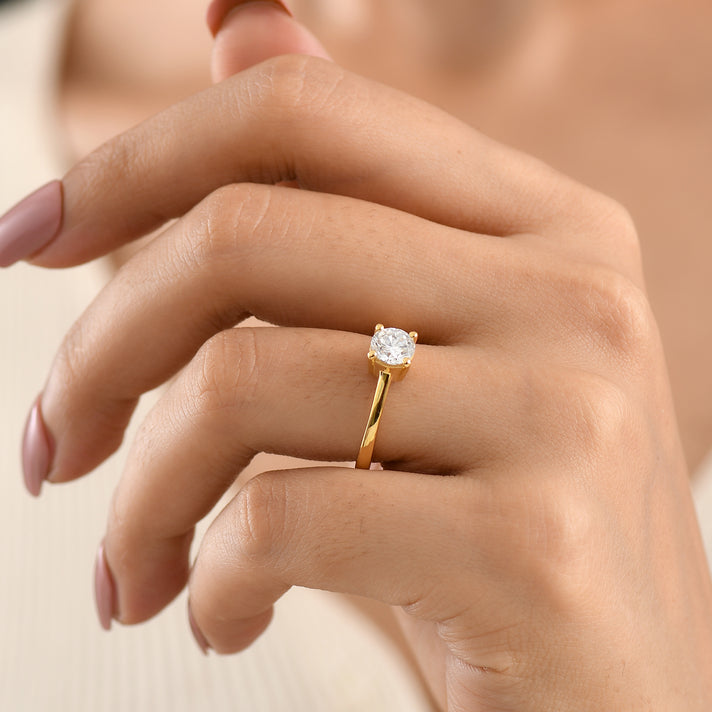 Luxuriant - Lab Grown Diamond (SI-G-H) Solitaire Ring in 18K Vermeil Yellow Gold Plated Sterling Silver 1.00 Ct. 8614473 2