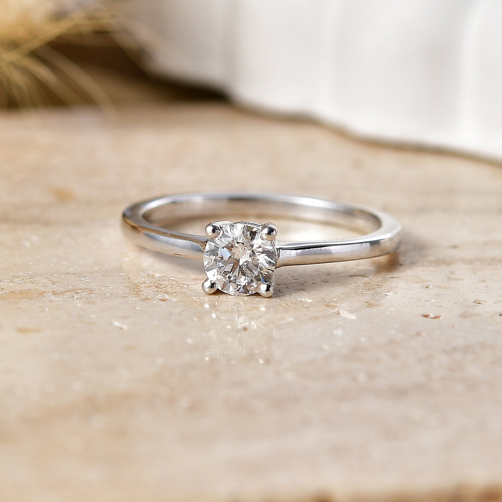 Luxuriant - Lab Grown Diamond (SI/G-H) Solitaire Ring in Rhodium Overlay Sterling Silver 0.50 Ct._8614537_2