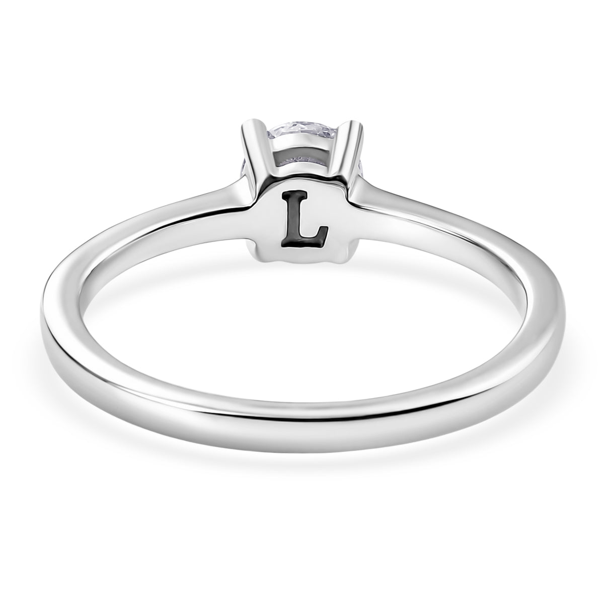 Luxuriant - Lab Grown Diamond (SI/G-H) Solitaire Ring in Rhodium Overlay Sterling Silver 0.50 Ct. 8614537 5