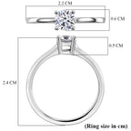 Luxuriant - Lab Grown Diamond (SI/G-H) Solitaire Ring in Rhodium Overlay Sterling Silver 0.50 Ct._8614537_5