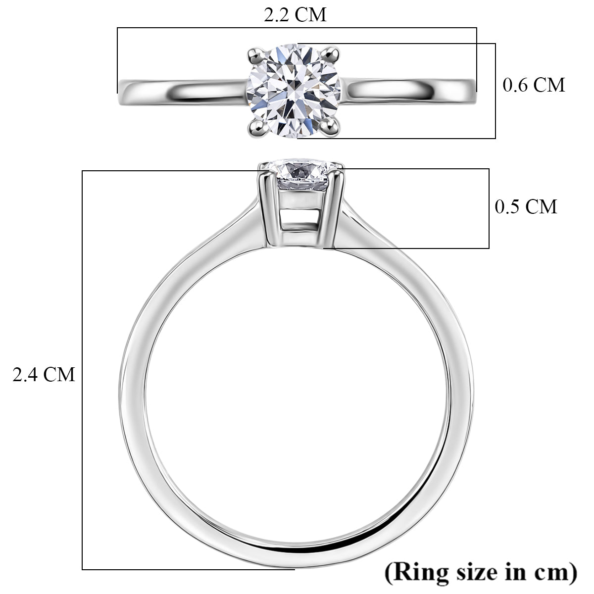 Luxuriant - Lab Grown Diamond (SI/G-H) Solitaire Ring in Rhodium Overlay Sterling Silver 0.50 Ct. 8614537 6