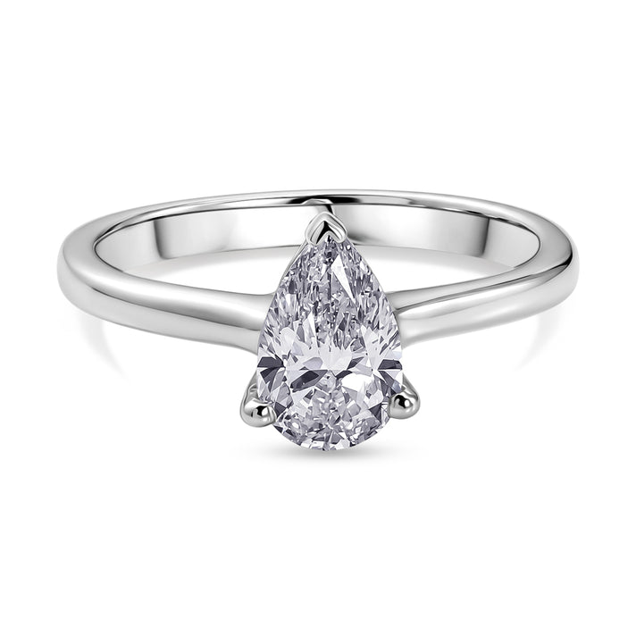 Luxuriant - Lab Grown Diamond (SI-G-H) Solitaire Ring in Rhodium Overlay Sterling Silver 1.06 Ct. 8614578 1