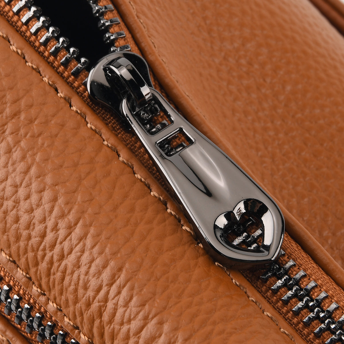 Closeout Deal - Genuine Leather Fully Lined Bag With Adjustable Cross Body Strap - Tan 8615675 6