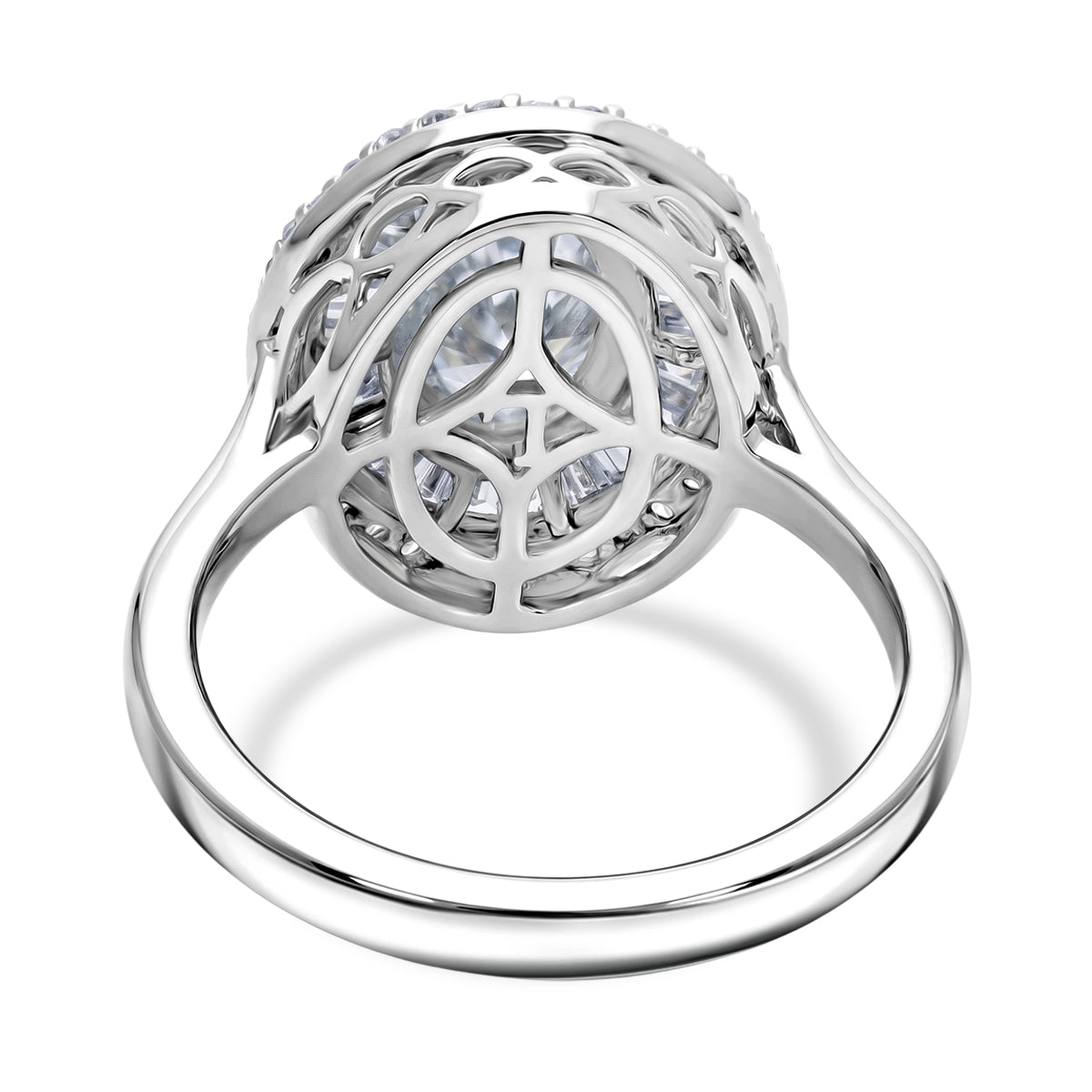 LUXURIANT 2 Ct. Lab Grown Diamond Halo Ring in Rhodium Overlay Sterling Silver (SI-G-H) 8615680 5