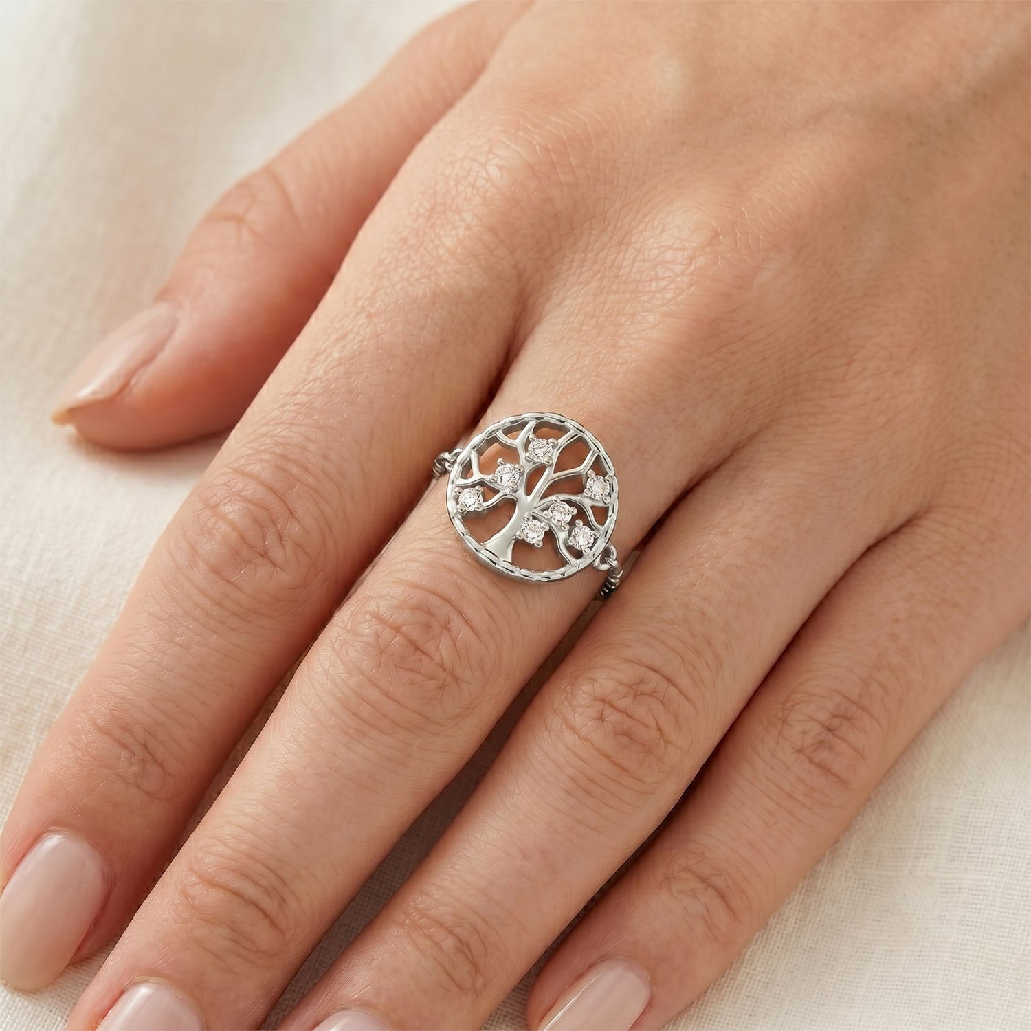 D'Joy - Moissanite Adjustable Filigree Ring in Rhodium Overlay Sterling Silver 8615735 2