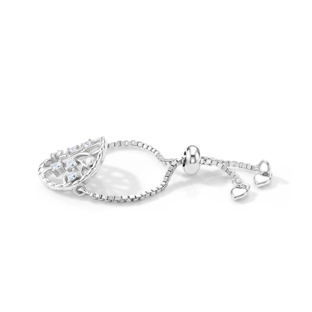 D'Joy - Moissanite Adjustable Filigree Ring in Rhodium Overlay Sterling Silver_8615735_4
